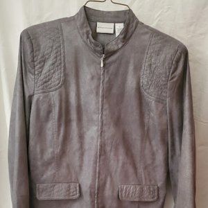Faux Suede Jacket with quilted accents